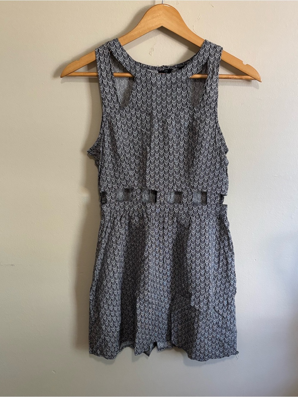 H&M Divided Black & White Geometric Cutout Mini Dress Size 4